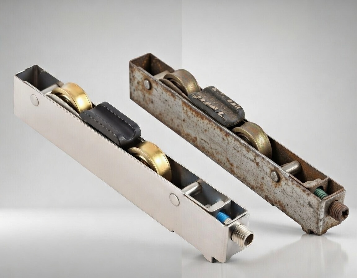  Ochrana valčekov posuvných dverí pred poveternostnými vplyvmi a poškodením špinou